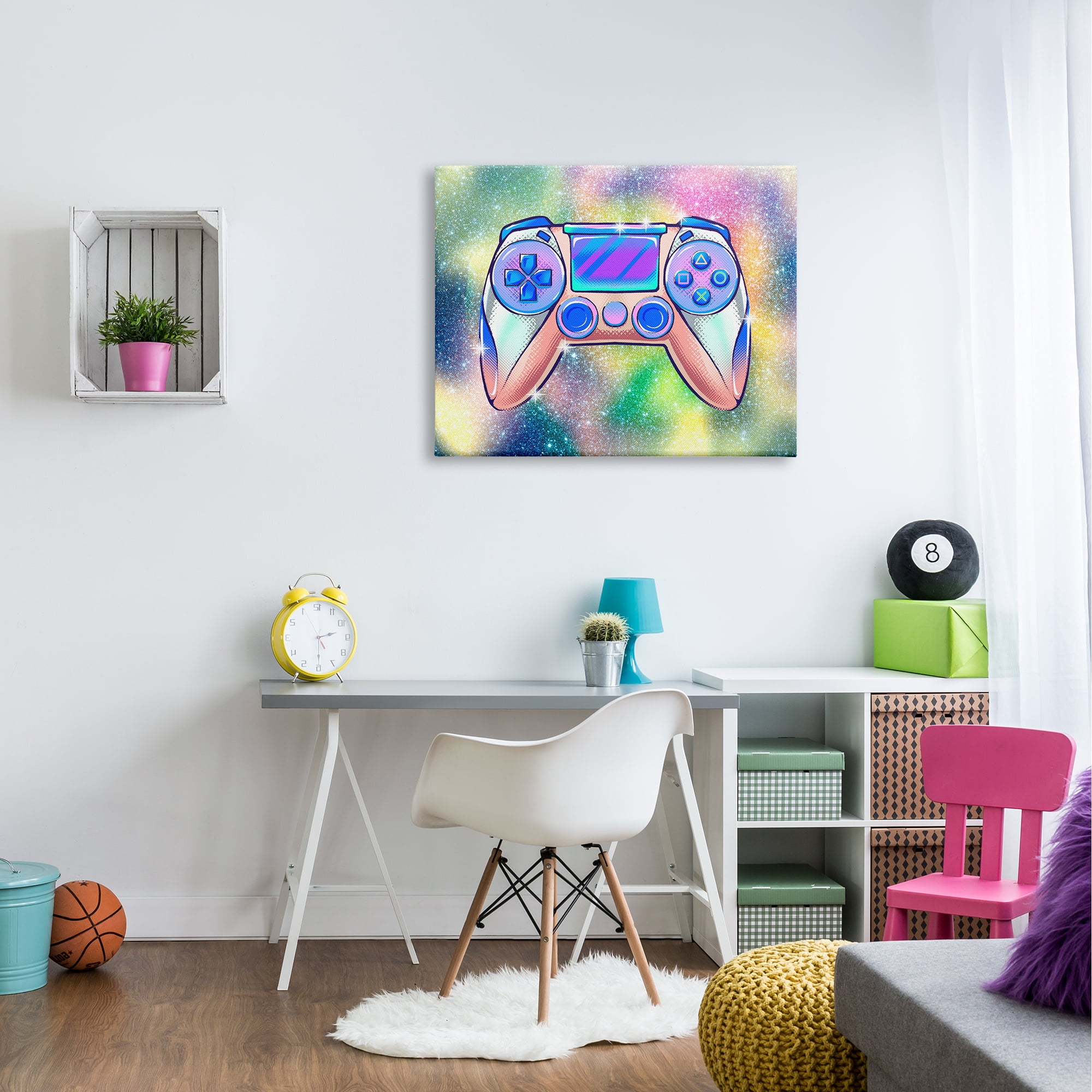 Stupell Industries Bold Sparkle Video Gaming Controller Illustration , 40 x 30, Design by Ziwei Li
