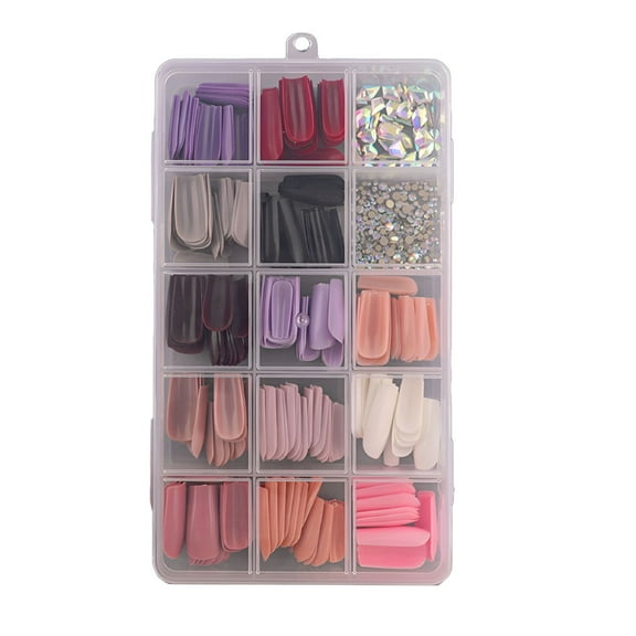 LAMIRO Length Press on Nails, Reusable Full Cover False Nails Kits, Artificial Fake Nails Design for Women Girls, Glue on Nails Fake Nails for Nail Art