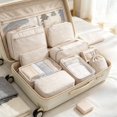 thumbnail image 3 of Travel Packing Cubes 8-Piece Set Foldable Lightweight Luggage Storage Bags with Handles, Versatile Tote Bag for Closet Organizers and Storage, Moving Beige, 3 of 3