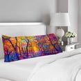 thumbnail image 2 of ABPHOTO Oil Painting Autumn Landscape Forest Body Pillow Covers Pillowcase 20x60 inch Bright Leaves Blue Sky Body Pillow Case Protector, 2 of 2
