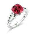 thumbnail image 2 of Gem Stone King 925 Silver Solitaire with Accent Stones Ring 9mm Set with Fancy Pink Zirconia (Size 5), 2 of 4