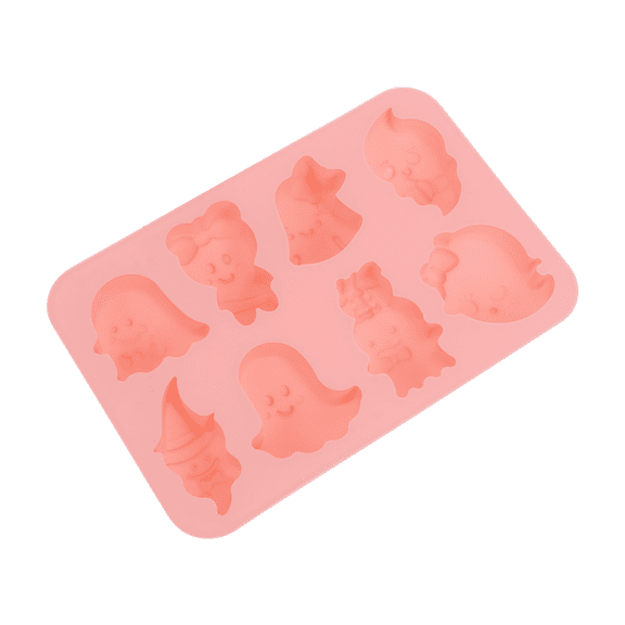 FONDOTIN Silicone Cake Mold 1 Pc Pink Ghost Shaped For Home Use 8.1X5.5In