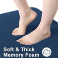 thumbnail image 2 of Smiry Memory Foam Bathroom Rugs 24x16, Non-Slip Bath Rugs and Mats, Soft Absorbent Bathroom Mat for Bathroom Floor Machine Washable, Navy Blue, 2 of 6