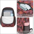 thumbnail image 4 of Red and Brown Argyle Pattern 17" School Backpacks for Teens,Waterproof Oxford Fabric,S-Shape Padded Straps for School,Travel,Hiking,Camping, 4 of 6