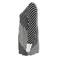 thumbnail image 3 of Plus Size Women's Asymmetrical Striped Keyhole Back Knit T-Shirt Fashion Top Black White 1X (16.009), 3 of 4