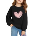 thumbnail image 3 of Plebaso Enfants Chandails en Molleton de la Saint-Valentin Garçons Col Rond Imprimé Cœur Chandail Graphique Filles Manches Longues Hauts, 3 of 3