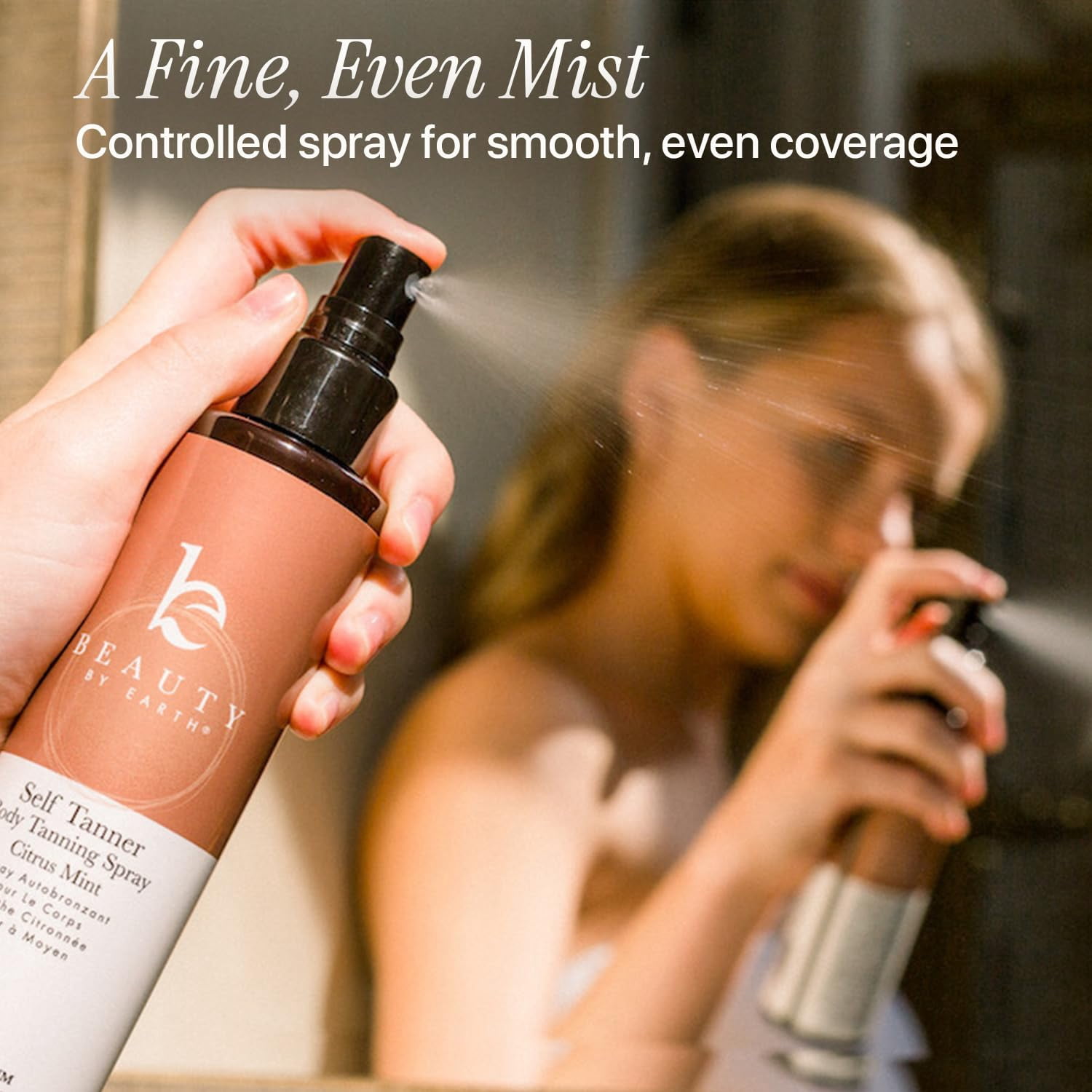 Beauty by Earth Self Tanner Tanning Water - Fair to Medium Buildable Fake Tan 6oz