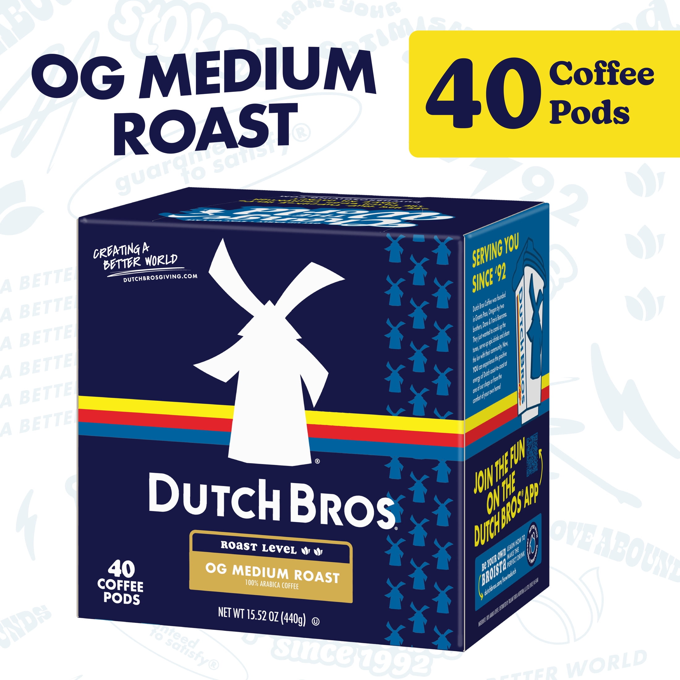 Dutch Bros® OG Medium Roast, 40 Count, Medium Roast, Single Serve Coffee Pods for Keurig K-Cup Brewers
