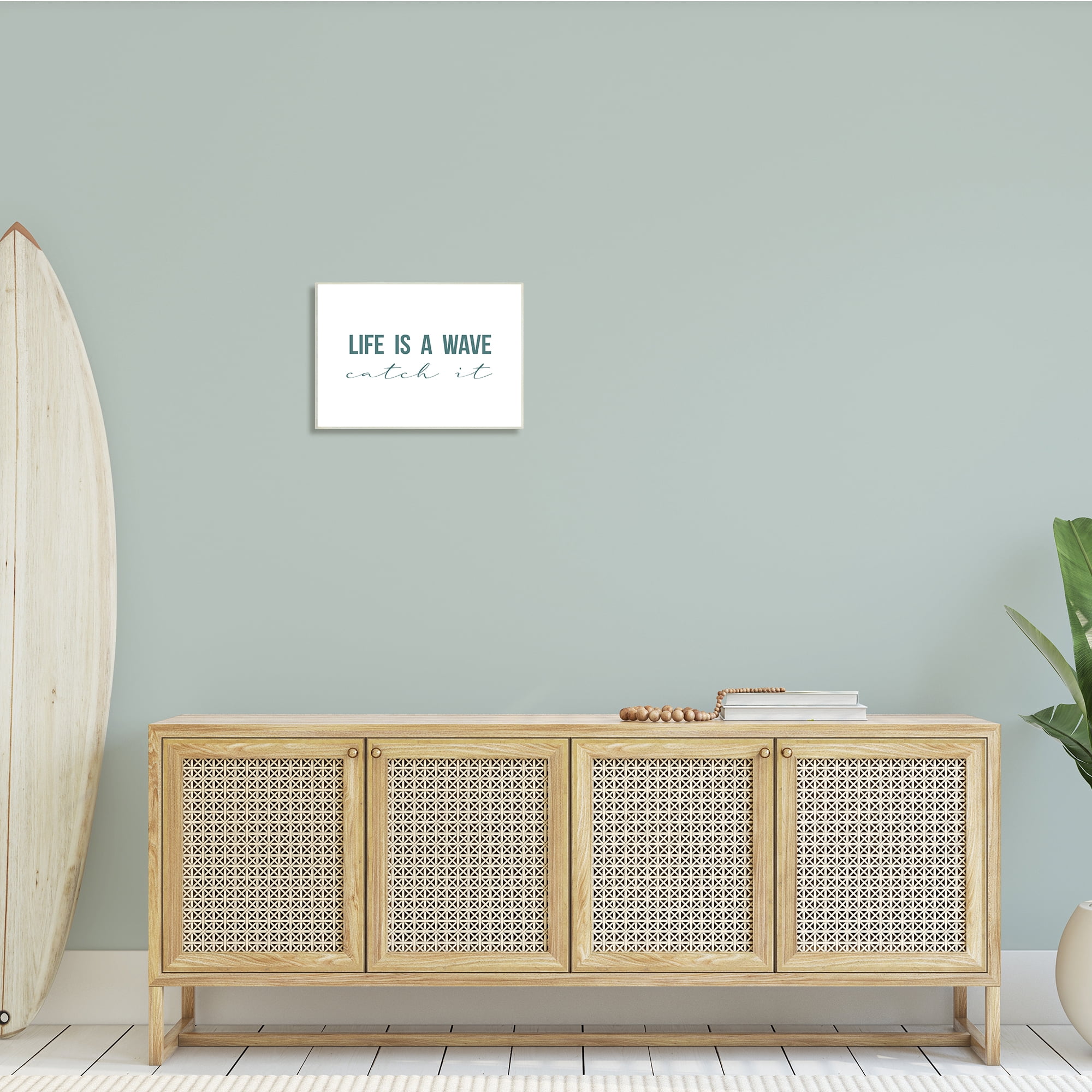 Stupell Indtries Life's A Wave Catch It Phrase Nautical Typography,19 x 13,Design by Birch&Ink