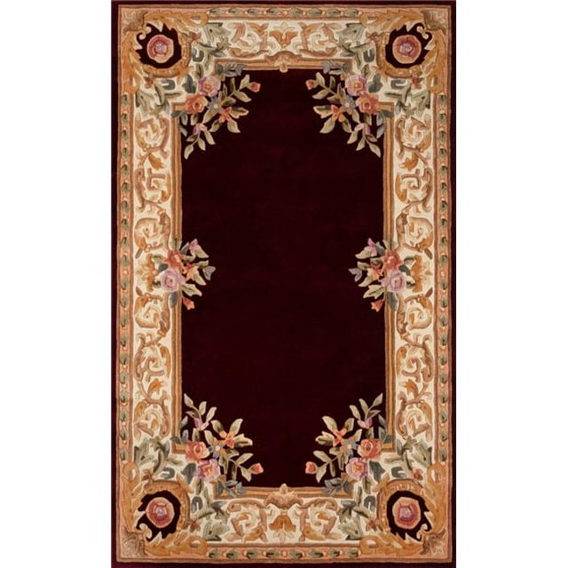 Momeni HARM2HAI-7BUR5080 5 x 8 ft. Harmony India Hand Tufted Transitional Rectangle Area Rug, Burgundy