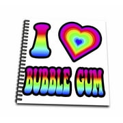 3dRose Groovy Hippie Rainbow I Heart Love Bubble Gum - Mini Notepad, 4 by 4-inch