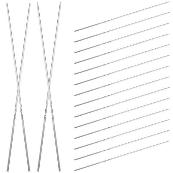 Bbq Veggie Skewers Roasting Sticks for Outdoor Grilling 20 Pcs Steel Barbecue Kabobs Stainless Metal Long