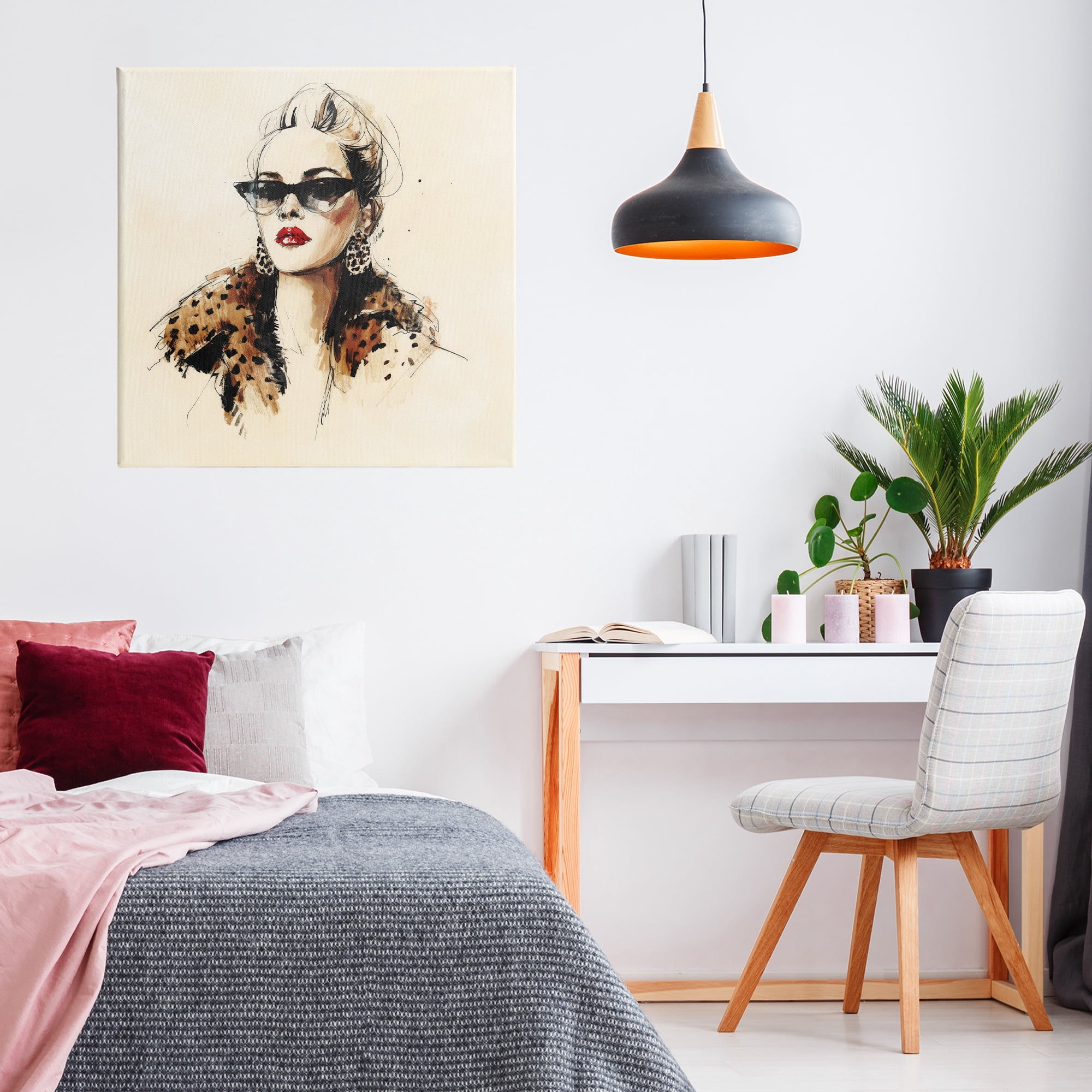 Stupell Industries Glam Leopard Sonata Portrait Canvas Wall Art, design by Svetlana Aleynikova