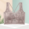 thumbnail image 2 of Mrat Padded Training Bras for Women Women Wireless Large Size Pull Together Bra Comfortable Underwear Wireless Push Up Bras for Women S-1954 Khaki L, 2 of 3