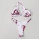 thumbnail image 4 of Trajes de baño Amzcrzy Tankini para mujer, bikini de control de abdomen para mujer, bikini de moda con hombros descubiertos y soporte de acero, traje de baño de dos piezas de color sólido, vino, L, 4 of 6