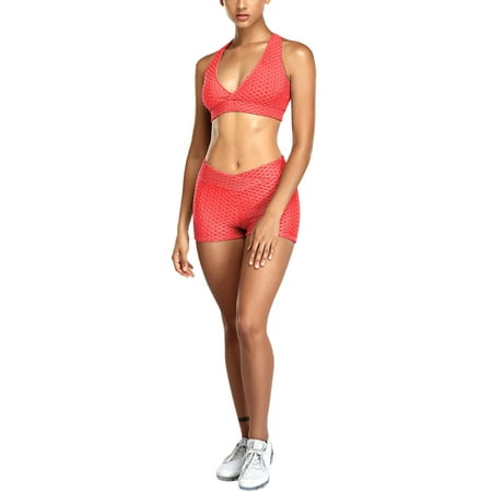 

SXVZBH Women’s Solid Color Cross Back Beauty Gather Seamless Sports Bra