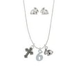 thumbnail image 3 of Silvertone Number - 6 - Silver Tone Cross and Bunny Necklace and Earrings Set, 3 of 5