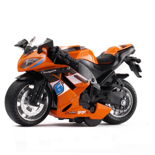 Juguetes de motocicleta de aleación con música ligera para niños, modelo de locomotora extraíble, simulación 1:14, regalos para niños