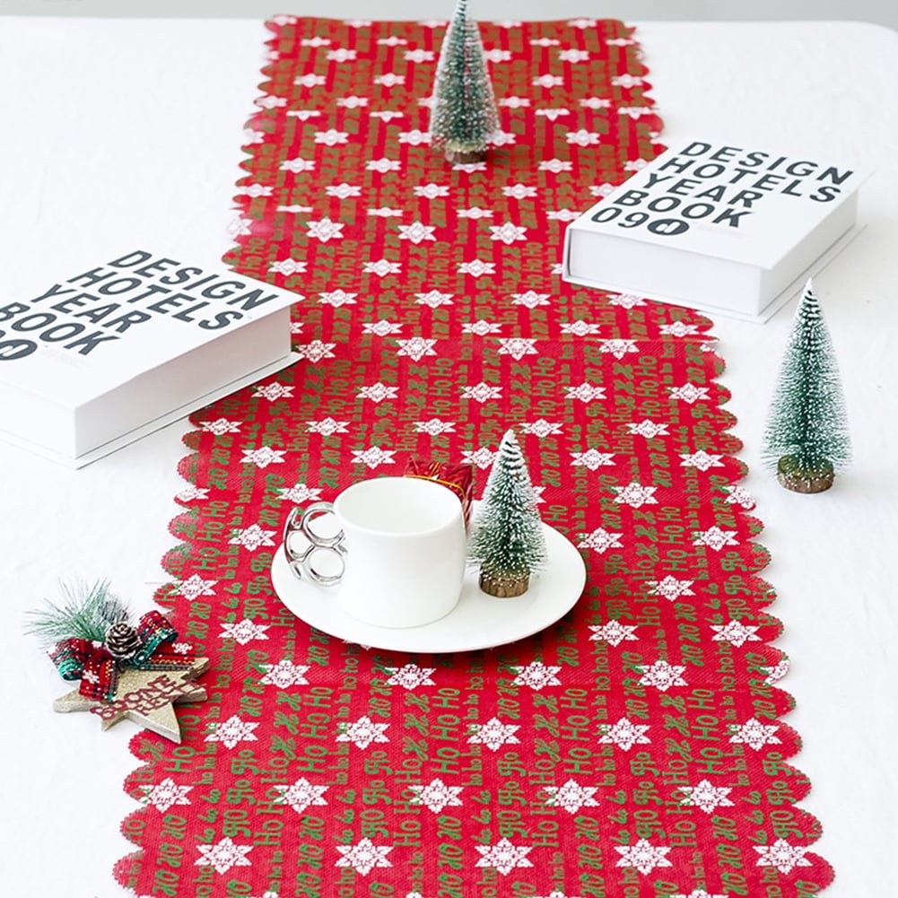 1PC Christmas Printing Table Linens Winter Holiday Home Party