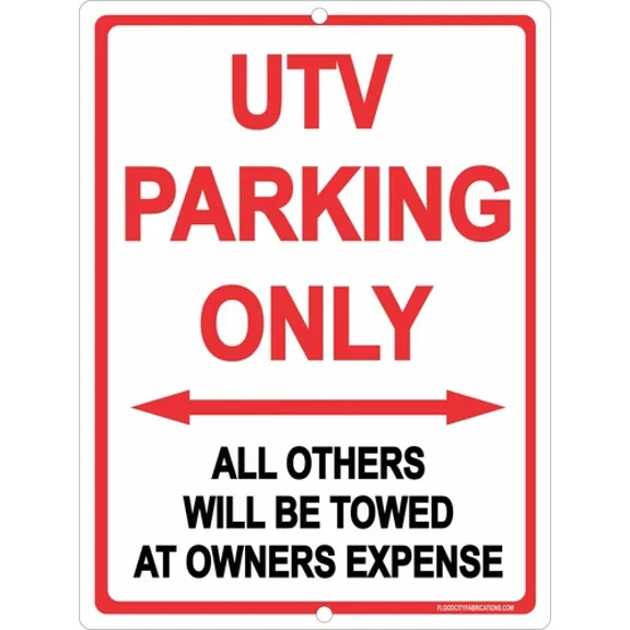 Utv Parking Only Sign 9"X12" Metal Off Road Atv Signs Utility Vehicle