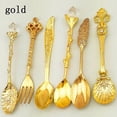 thumbnail image 2 of Walbest 6Pcs/Set Retro Palace Cutlery Alloy Tea Coffee Spoons Fork Dinnerware Tableware, 2 of 7