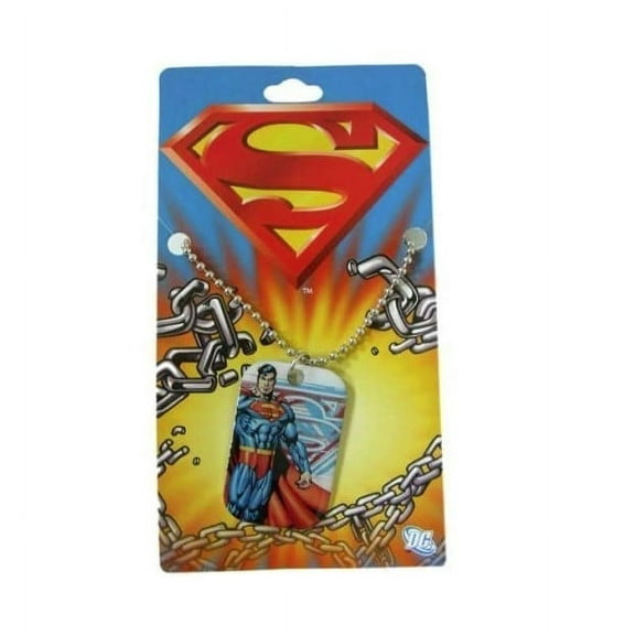 Superman Metal Dog Tag Necklace