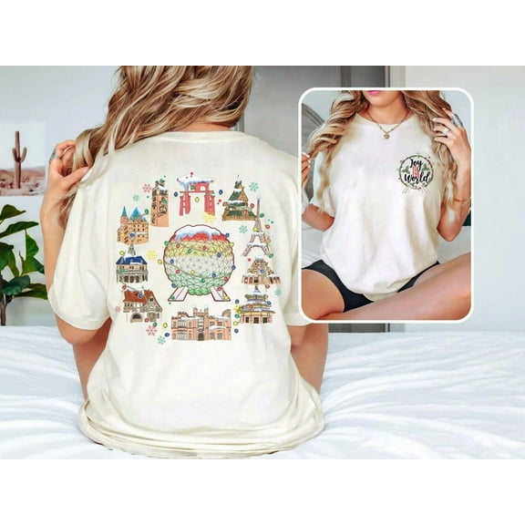 Vintage Joy To The World Disney Holiday Shirt, Xmas Gift, Mickey'S Very Merry Holiday, Epcot Holiday Shirt, Disney Family Shirts, S-5XL Shirt
