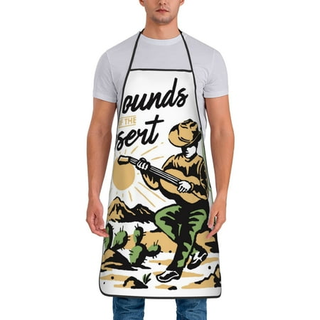 

Tideii Cowboy Playing Guitar for Tie-up Apron Unisex Waterproof and Stain-Resistant Bib Apron for Kitchen Garden Painting
