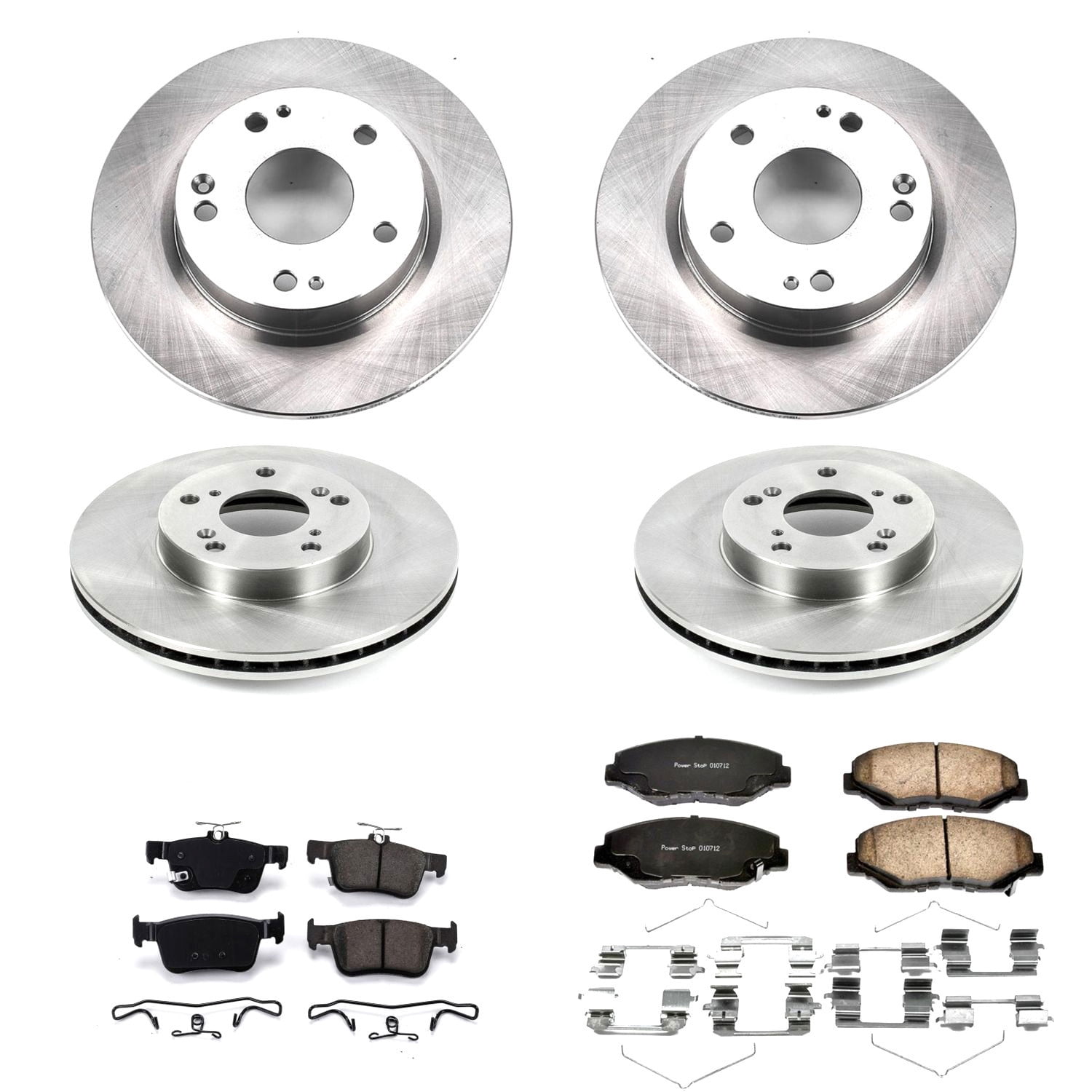 PowerStop Front and Rear Stock Replacement Brake Pad and Rotor Kit Fits: HONDA Select Models KOE7574