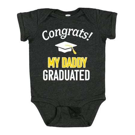 

Inktastic Congrats! My Daddy Graduated with Cap Gift Baby Boy or Baby Girl Bodysuit