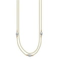 thumbnail image 5 of Auriga Fine Jewelry 14K Tri-Color Gold 2 Strand and Puff Beads Necklace 18inch for Women, 5 of 5