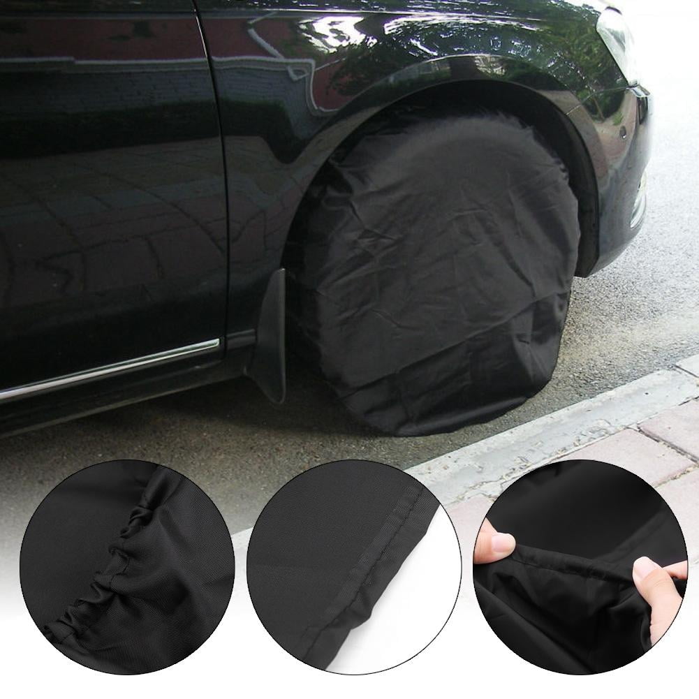 4pcs 32 Inch Wheel Tire Covers Car Wheel Protective Covers for RV Truck Car Camper Trailer Black Car Wheel Cover 
