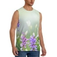 thumbnail image 2 of Kdxio Purple Butterfly On Wild for Men's Muscle T-shirt,Sleeveless for Workout Running Athletic Gym Lounge Casual, 2 of 5