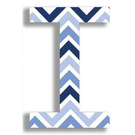 Stupell Decor Stupell Industries Oversized Blue Chevron Hanging Initial