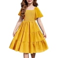 thumbnail image 1 of Vestido Arshiner Girl amarillo con volantes fruncidos de verano 9-10Y, 1 of 5