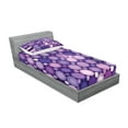 thumbnail image 2 of Ambesonne Modern Fitted Sheet & Pillow Sham Set, Geometric Violet Circles, Twin, Pale Pink Purple, 2 of 2