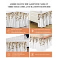 thumbnail image 5 of Brown Eucalyptus Leaves Bed Skirt California King Size 16" Drop Watercolor Retro Leaf Ruffled Wrap Around Bed Skirts Adjustable Elastic Bedskirt Dust Ruffle for California King Size Bed, 5 of 7