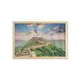 thumbnail image 1 of China Wall Art with Frame, Oriental Medieval Blockade on High Lands Old Wonders the Past Picture, Printed Fabric Poster for Bathroom Living Room, 35" x 23", Blue Green, by Ambesonne, 1 of 2