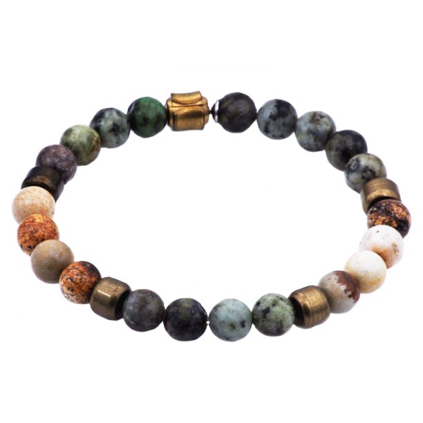 Men's Stainless Steel Gemstone Bead Stretch Bracelet | HSN