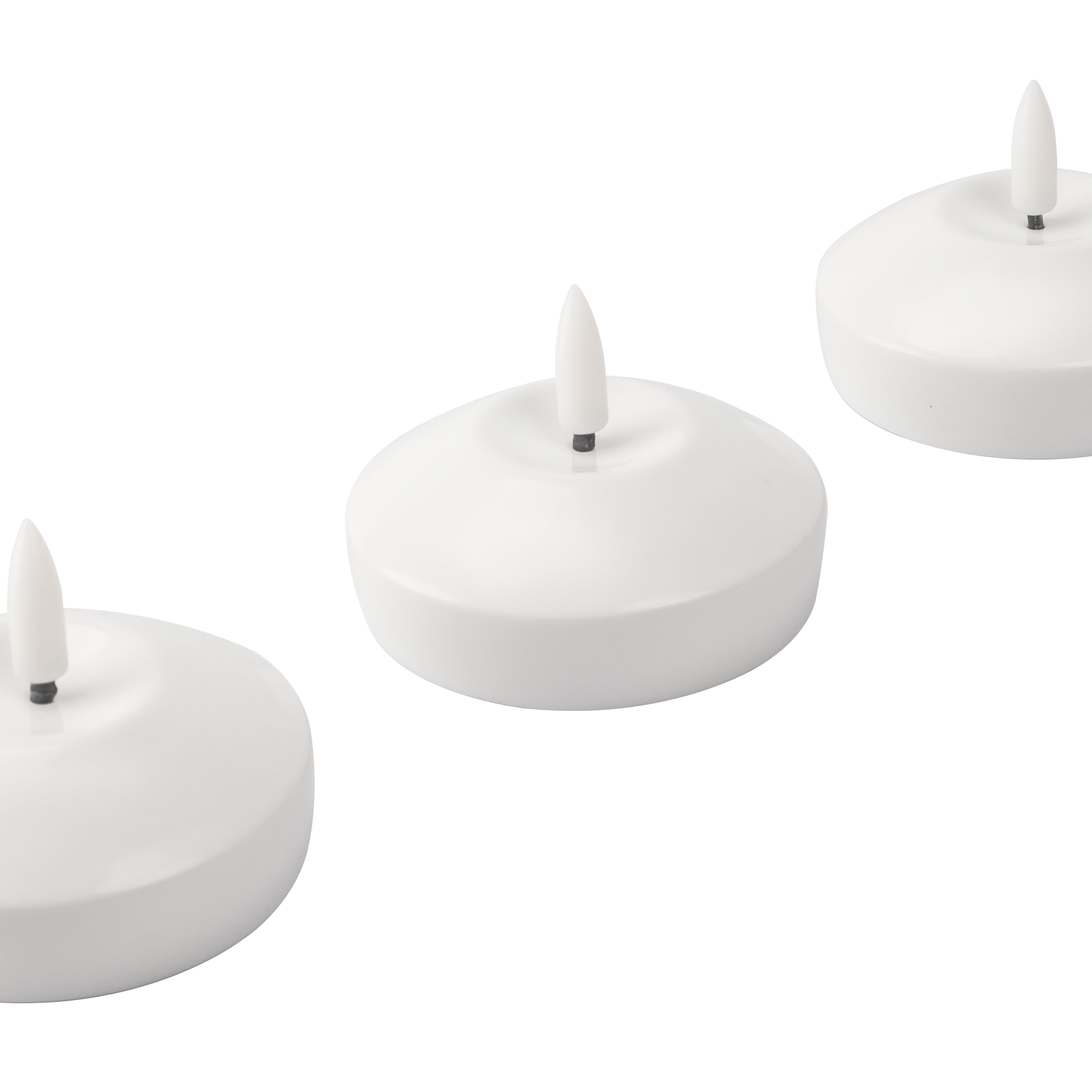 (2 pack) Mainstays Battery Operated 3 inch White Floating Faux Candle Light 3PK with Remote Control