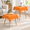 Orange-36" x 36" (Square), variant on 2 Pack 48x48 Inch Square Tablecloth Washable Beige Table Cloth