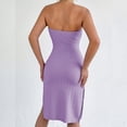 thumbnail image 4 of Delconic Women’s Strapless Bodycon Tube Dress Sleeveless Slim Fit Knee Length Textured Fabric Casual Wear Light Purple L, 4 of 6