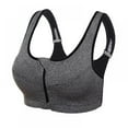 thumbnail image 4 of Women Zip Front Sports Bras High Impact Support Bra Wirefree Zipper Adjustable Post Surgery Bra, 4 of 12
