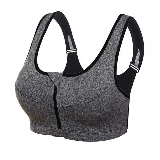 PENGXIANG Women‘s Front Zipper Sports Bra Tops Plus Size Wireless Push Up  Bras for Fitness Gym Yoga Workout Size M-4XL