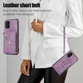 thumbnail image 6 of REQO Phone Case for Samsung Galaxy A71 5G Wallet Cover with Tempered Glass Screen Protector and Wrist Crossbody Strap Lanyard Credit Shoulder Card Holder Slot Stand Leather Cell A 71 G5 71A S71 Purple, 6 of 7