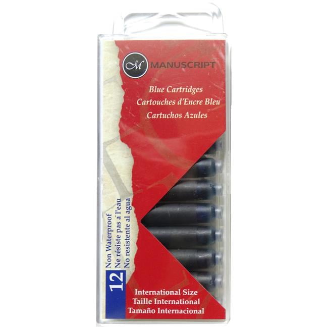 Manuscript Pen MC0461BE Ink Calligraphy Cartridge, Blue Pack of 12