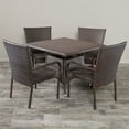 thumbnail image 2 of Noble House Wesley 5 Piece Wicker Patio Dining Set in Brown Dining Set, 2 of 11