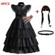 thumbnail image 2 of Wednesday Addams Costume Girl 2023 Vestidos Gothic Style Party Dresses Carnival Costume Halloween Costume for Kids 4-12 Yrs, 2 of 4
