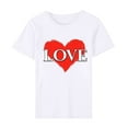 thumbnail image 4 of Amzcrzy Hauts d'Été pour Femmes T-shirt Imprimé pour Amoureuse Col Rond Manches Courtes T-Shirts pour Femmes Hauts à Manches Courtes pour Sorties Tendance, 4 of 5