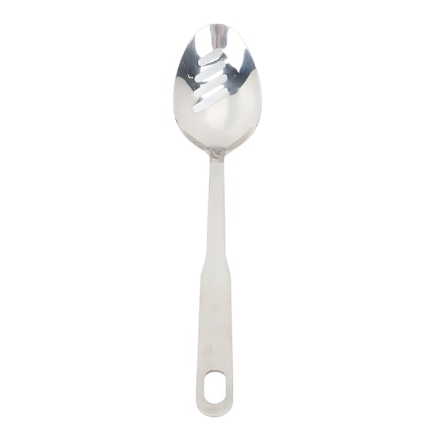 Cuchara para servir Cuchara de cocina Agujero para colgar de acero inoxidable Apto para lavavajillas Fácil de limpiar Utensilios de cocina duraderos para hotel Mango de acero ranurado